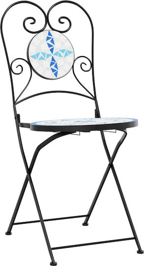 Outdoor Chair Metallic Blue 2pcs 38x45.5x89.5cm