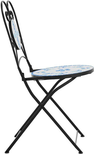 Outdoor Chair Metallic Blue 2pcs 38x45.5x89.5cm