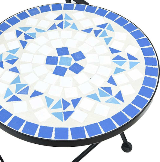 Outdoor Chair Metallic Blue 2pcs 38x45.5x89.5cm