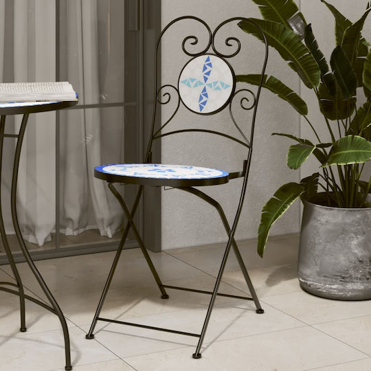 Outdoor Chair Metallic Blue 2pcs 38x45.5x89.5cm