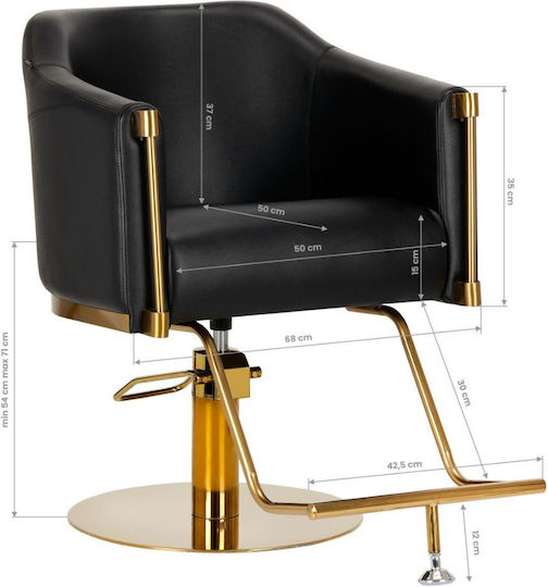 Exquisite Lux Hair Salon & Spa Chair Black with Adjustable Height and Hydraulic Lifting Mechanism