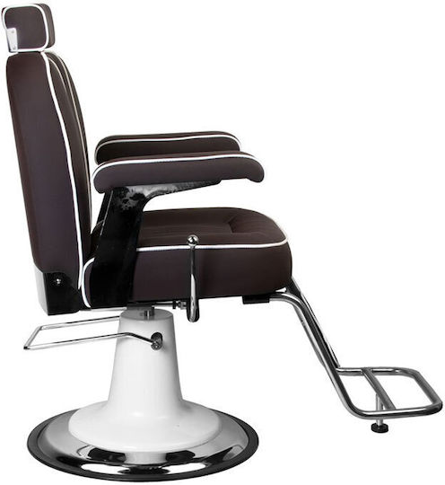 Barber Equipment Καρέκλα Κουρείου Καφέ με Ρυθμιζόμενο Ύψος