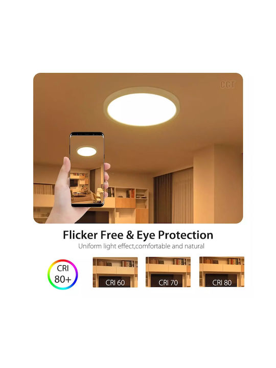 Ceiling Mount Light 40cm White with Integrated LED
