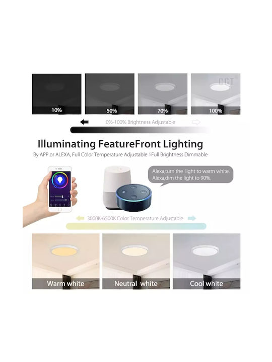 Ceiling Mount Light 40cm White with Integrated LED