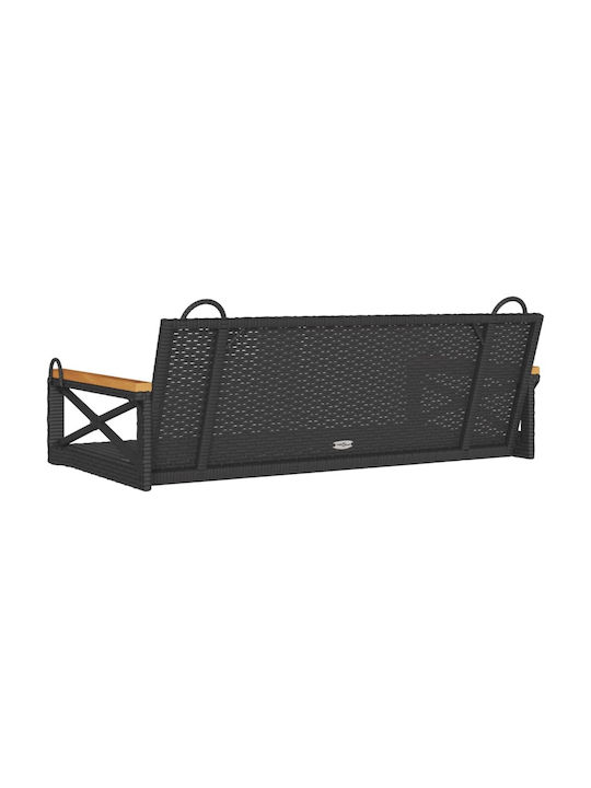 Rattan Swing Black with 110kg Maximum Weight Capacity L109xW62xH40cm