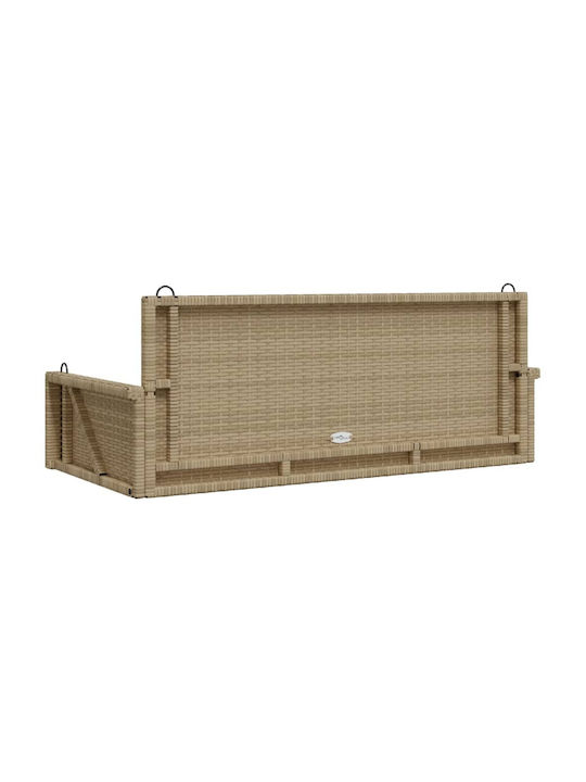 Hängende Garten & Veranda Schaukel 2 Sitze Rattan Beige Belastbarkeit bis 110kg L119xB56xH48cm