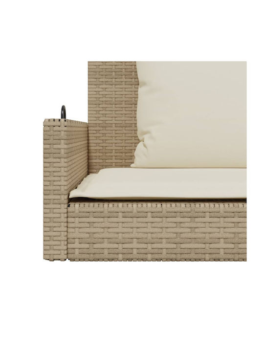Rattan Swing Beige with 110kg Maximum Weight Capacity L119xW56xH48cm