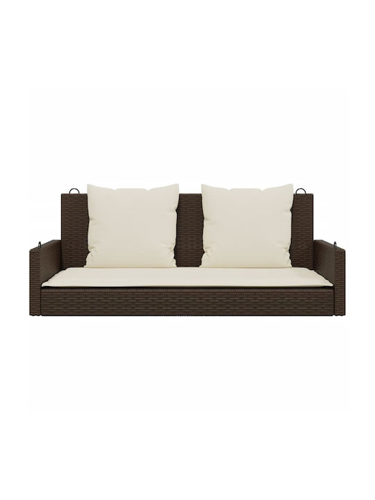 Leagăn suspendat cu pernă 2 sloturi Rattan Maro Rezistență până la 110kg L119xL56xH48cm