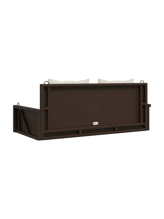 Leagăn suspendat cu pernă 2 sloturi Rattan Maro Rezistență până la 110kg L119xL56xH48cm
