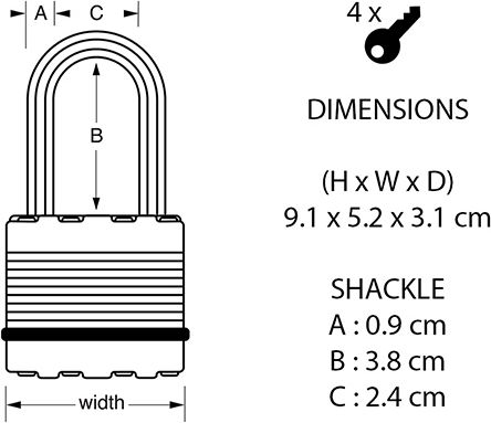 Master Lock Excell Бронзово Лукето Заключване на скоба с ключ 52мм 1бр