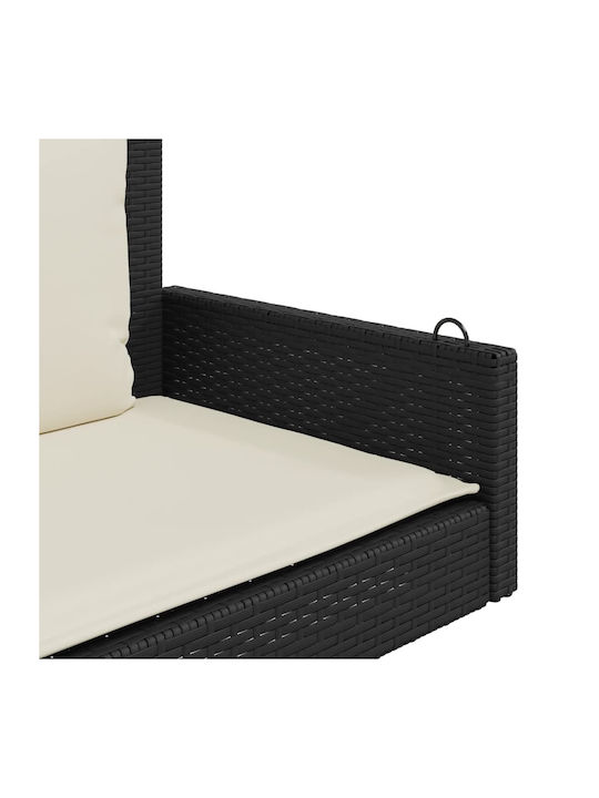 Rattan Swing Black with 110kg Maximum Weight Capacity L119xW56xH48cm