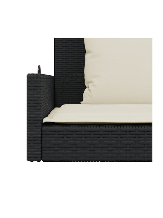 Rattan Swing Black with 110kg Maximum Weight Capacity L119xW56xH48cm