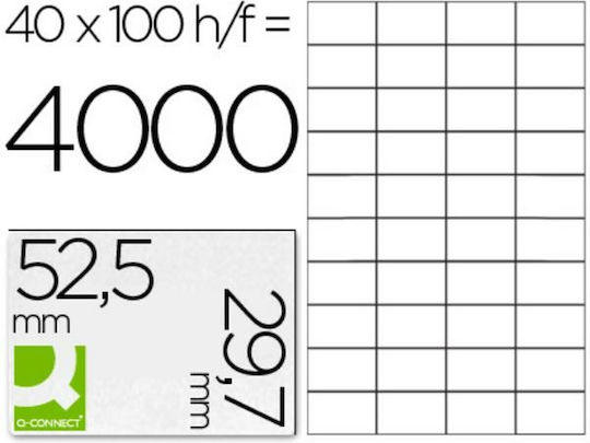 Q-Connect Self-Adhesive Rectangular A4 Labels 52.5x29.7mm