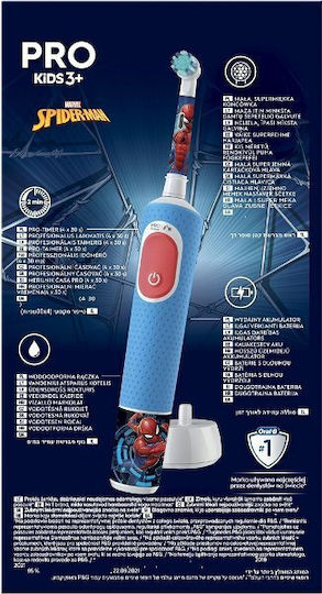 Oral-B Vitality Pro Children's Electric Toothbrush with Chronograph for 3+ Years Spiderman