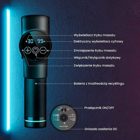 Extralink Gun Massage for the Body with Vibration Black