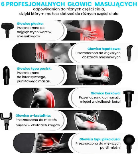 Extralink Gun Massage for the Body with Vibration Black