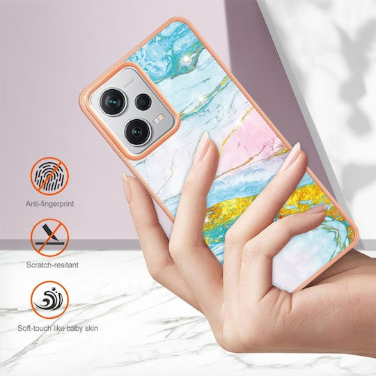 5g Global Electroplating Marble Umschlag Rückseite Silikon / Kunststoff Grün (Redmi Note 12 Pro+)