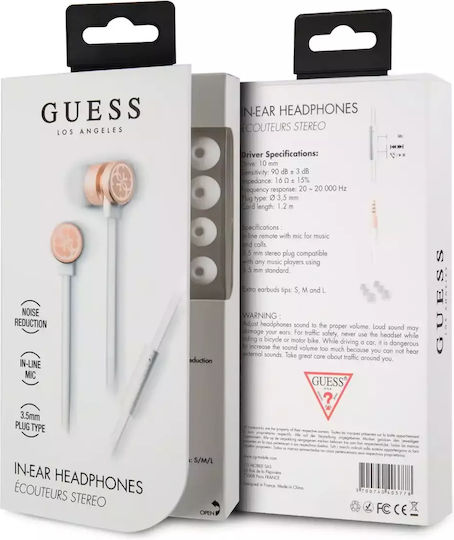 Guess In-Ear Freisprecheinrichtung Kopfhörer mit Stecker 3.5mm Gold