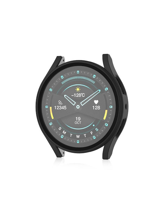 Samsung Galaxy Watch5 Frosted Pc + Tempered Film Integrated Watch Protective Case Black