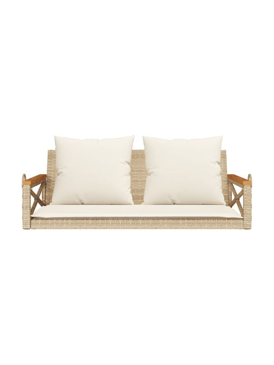 Leagăn suspendat cu pernă 2 sloturi Rattan Maro Rezistență până la 110kg L109xL62xH40cm