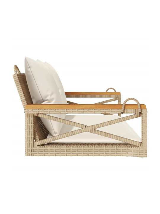 Leagăn suspendat cu pernă 2 sloturi Rattan Maro Rezistență până la 110kg L109xL62xH40cm