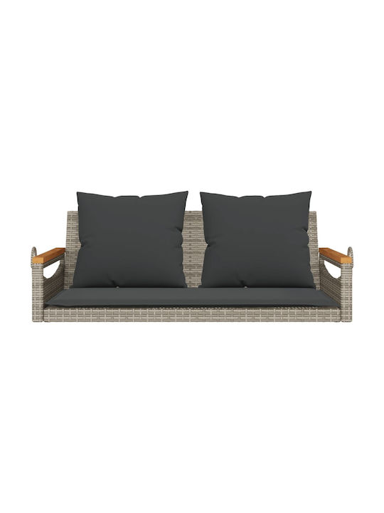 Rattan Swing Gray with 110kg Maximum Weight Capacity L109xW62xH40cm