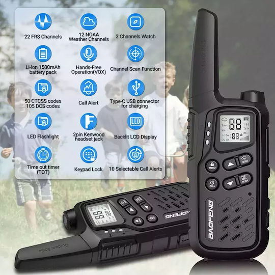 Baofeng Mp25 Wireless Transceiver UHF/VHF 2W with Monochrome Screen Set of 10pcs
