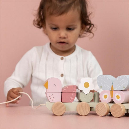 Little Dutch Pull-Along Toy Flowers & Butterflies made of Wood for 18++ Months