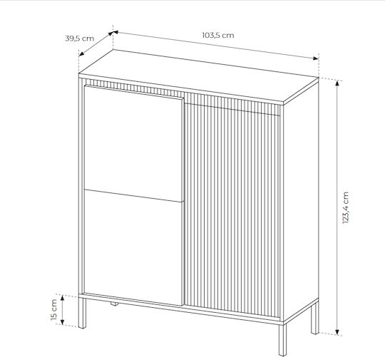 Μπουφές Senso Beige 104x40x124cm