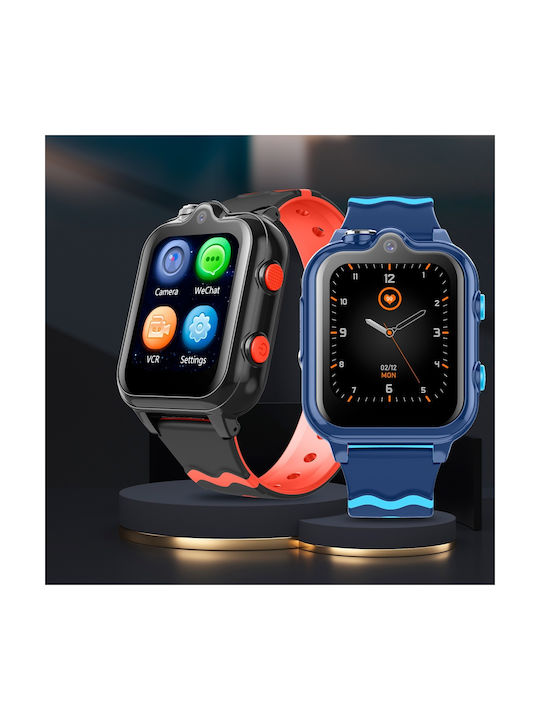 Wonlex Kt18 Kinder Smartwatch mit Kautschuk/Plastik Armband Blau