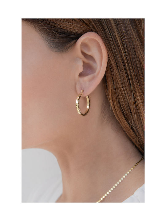 Kritsimis Single Earring Hoop made of Gold 14K