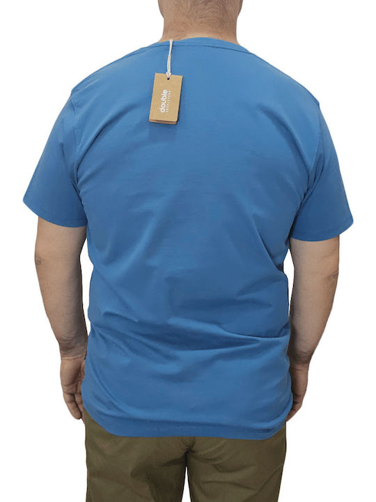 Double T-shirt Bărbătesc cu Mânecă Scurtă Sky Blue