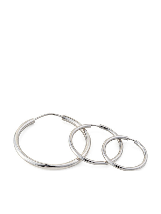 George Art Jewels Σκουλαρίκια Κρίκοι από Ασήμι