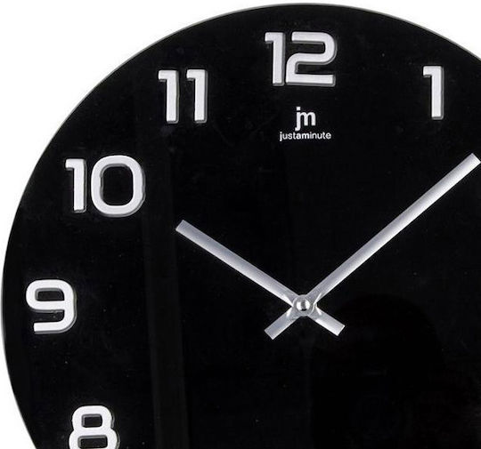 Justaminute Ρολόι Τοίχου Πλαστικό Μαύρο Ø38cm