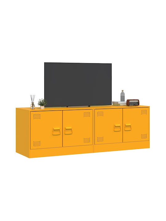 Шкаф за телевизор Метален Mustard Yellow Д134xШ39xВ44см