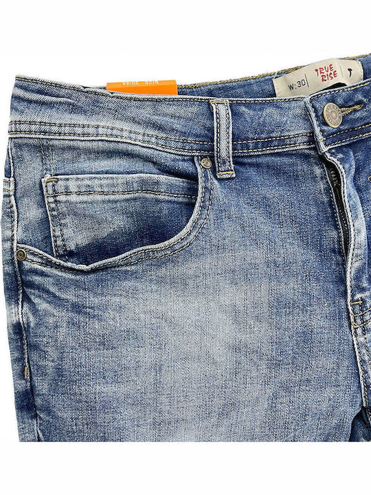 Men's Jeans Pants Elastic Blue
