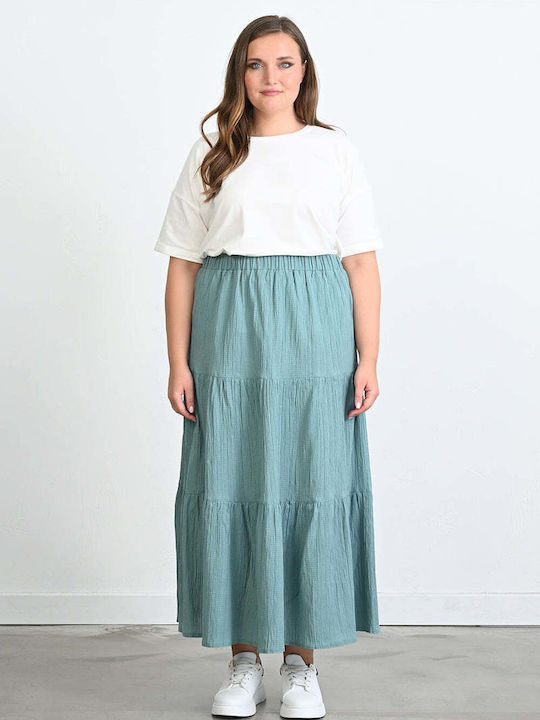 Bubble Chic High Waist Skirt Green Pastel