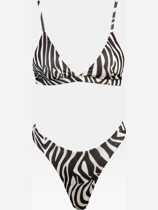 Set Bikini Τριγωνάκι & Brazil Λευκό/Μαύρο