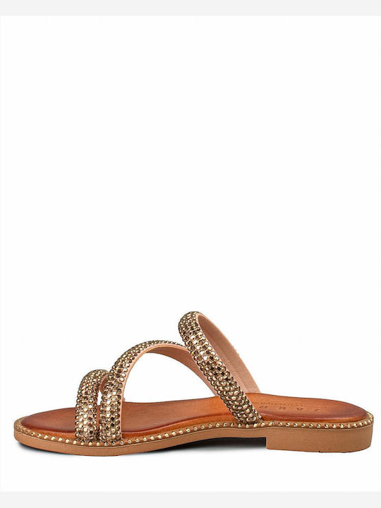 Zakro Collection Women's Flat Sandals in Gold Color