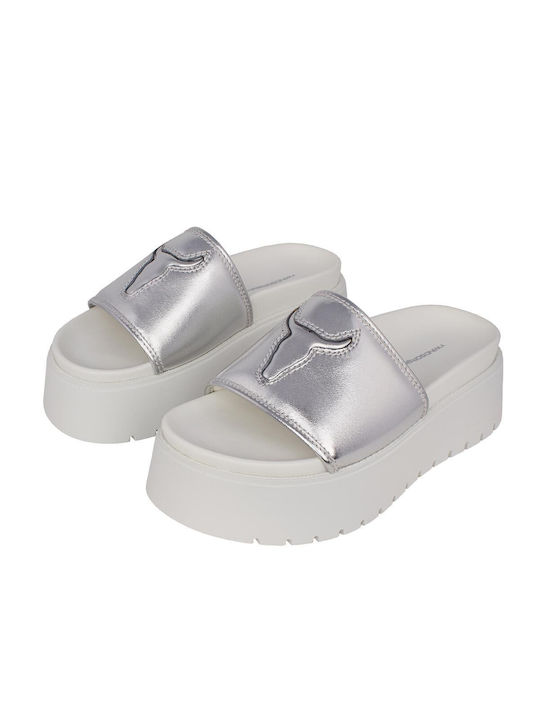 Windsor Smith Flatforms Leather Women's Sandals Silver