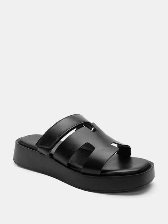 Kalliope Damen Flache Sandalen Flatforms in Schwarz Farbe