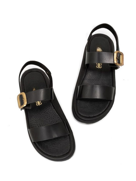 Step Shop Leather Women's Sandals Black