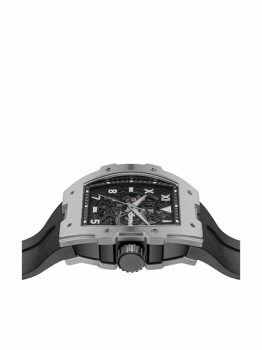 Ingersoll Ανδρικό Ρολόι 45mm Αυτόματο με Μαύρο Καουτσούκ Λουράκι