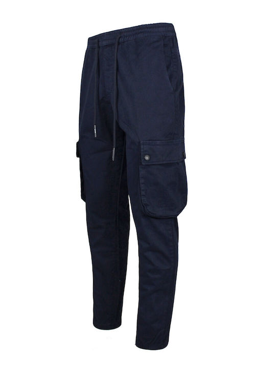 Cargo Men's Trousers Cargo Elastic in Regular Fit Dark Blue