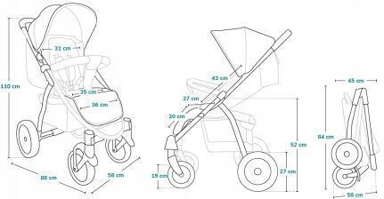 Lionelo Annet Plus Baby Stroller Suitable for Newborn Beige Sand 10.36kg