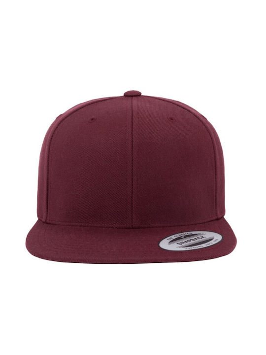 YUPOONG Men Classic Snapback - MAROON KIDS - 6089M