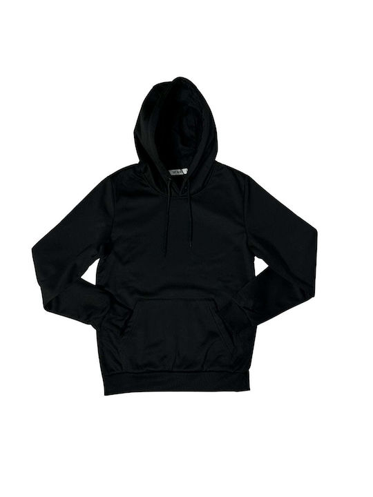 Senior Men's Sweatshirt with Hood and Pockets Black