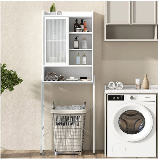 Costway Boden Badezimmerregal Metallisch 63x29x170cm