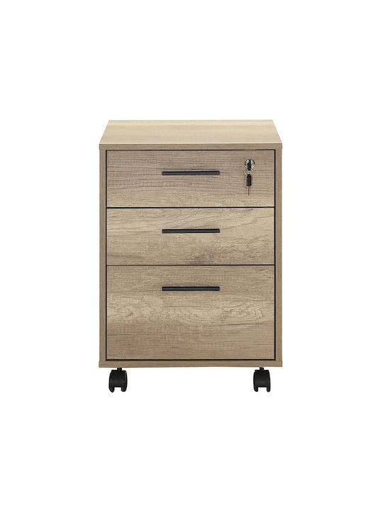 Schublade Büro mit Rollen & Schloss Ashtray 45x51x63cm