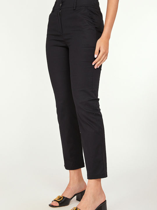 MyCesare Women's Cotton Trousers Black